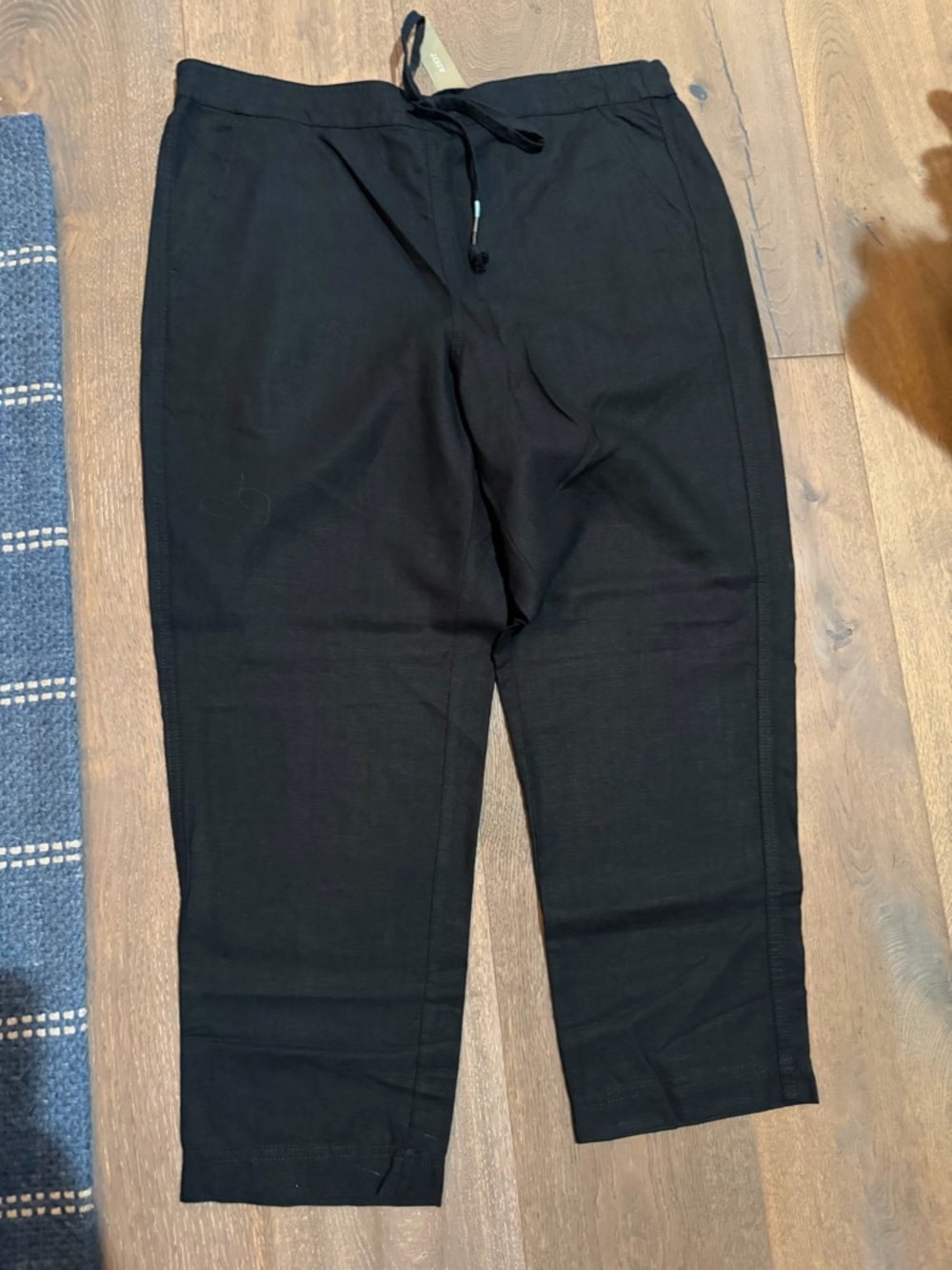 Women’s linen Black Knit Drawstring Pants